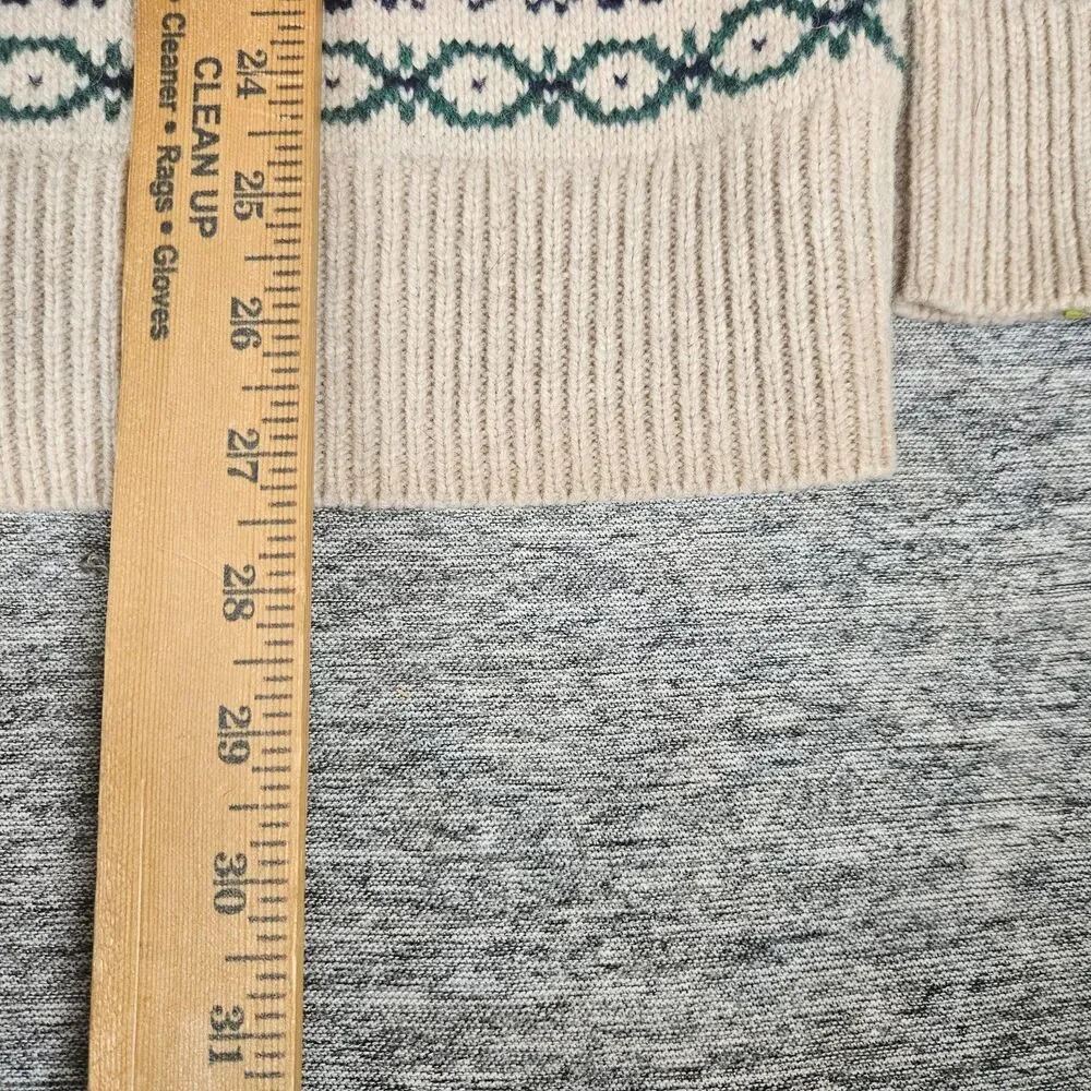 J Crew Fair Isle Sweater Mens Medium Lambswool Blend Multicolor Crewneck Nordic